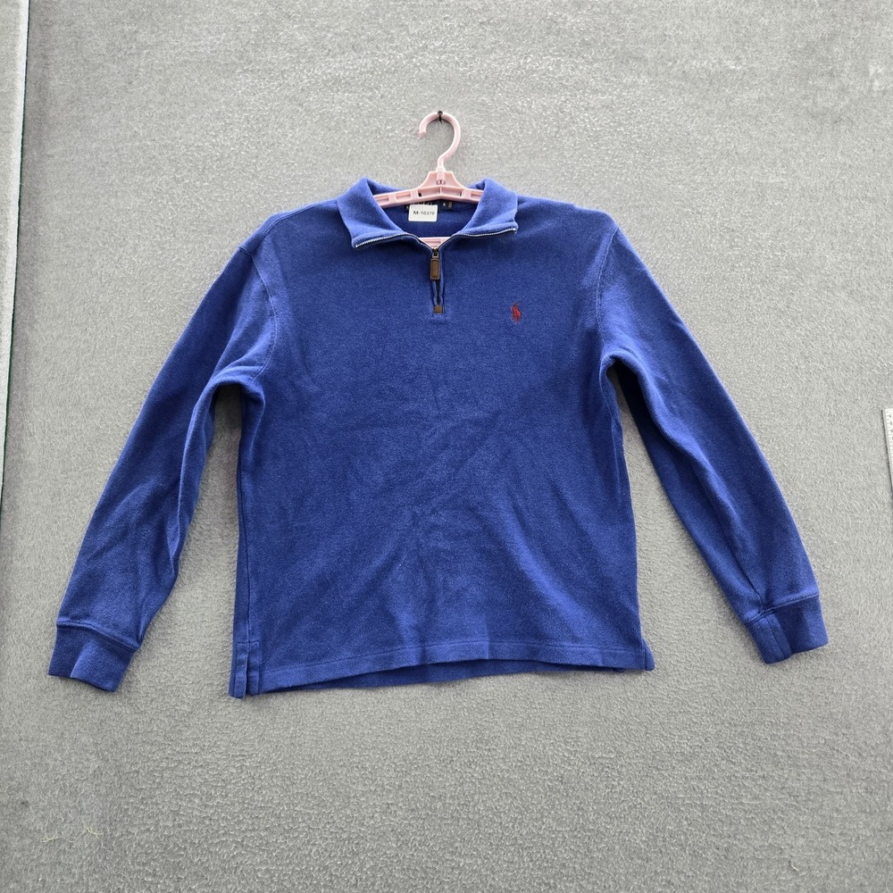 Polo Ralph Lauren Boy Sweatshirt S Blue Logo Zipper Long Sleeve